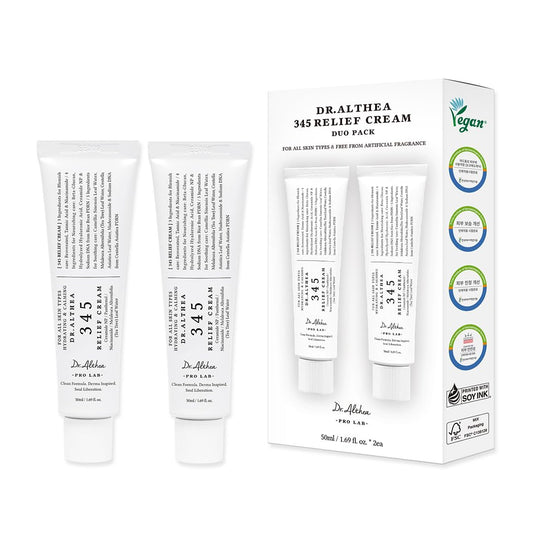 Dr Althea 345 Relief Cream PDRN Hyaluronic Acid Blemish Care Niacinamide Centella Korean Vegan Skincare Pack 2