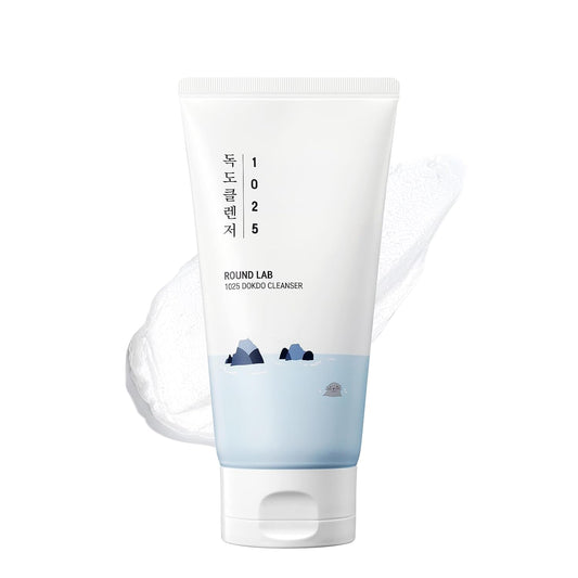Round Lab 1025 Dokdo Low pH Cleanser for Sensitive Skin with Soft Bubbles for Deep Cleansing and Makeup Removal