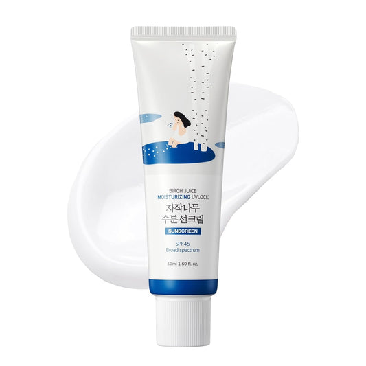 Round Lab Birch Juice Moisturizing UV Lock SPF 45 Sunscreen 1.69 Fl Oz Korean Sunscreen for Sensitive Skin