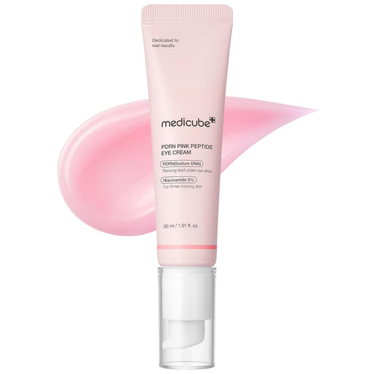 Medicube Pink Eye Serum With Salmon DNA PDRN 99 Percent Purity Retinol Niacinamide For Fine Lines 1.01 Fl Oz