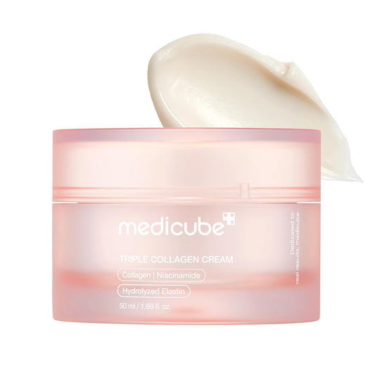 Medicube Triple Collagen Cream Firming Moisturizer With Hyaluronic Acid Elastin And Shea Butter 1.69 Oz