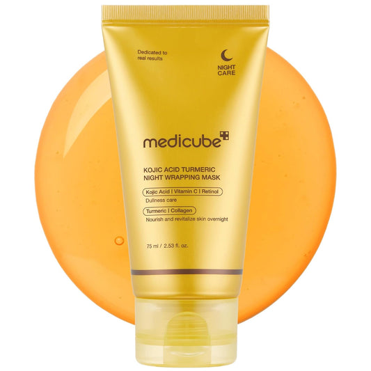 Medicube Wrapping Mask With Kojic Acid Turmeric And Vitamin C Overnight Peel Off Mask For Brightening Skin
