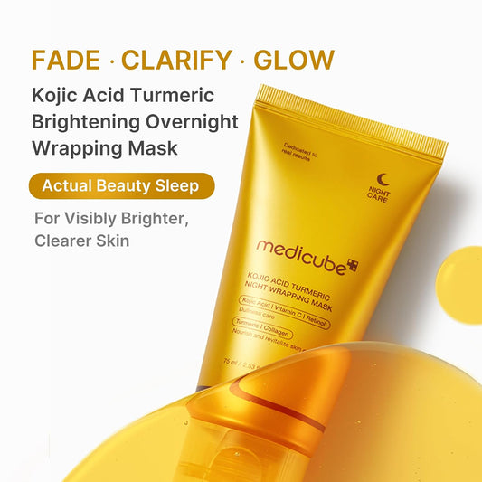 Medicube Wrapping Mask With Kojic Acid Turmeric And Vitamin C Overnight Peel Off Mask For Brightening Skin