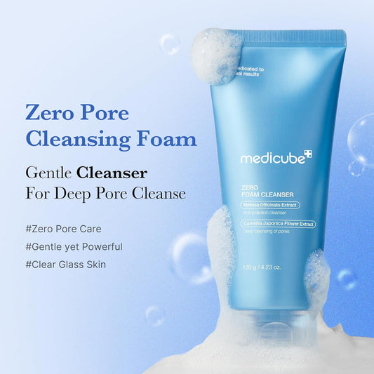 Medicube Zero Foam Cleanser For Pores And Excess Oil Control Gentle Daily Facial Cleanser For Sensitive Skin 4.23 Oz